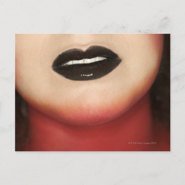 Carte Postale Gros plan des lèvres de la femme glam-rock (Devant)