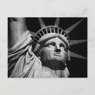 Carte Postale Gros plan Statue blanche noire de Liberty New York
