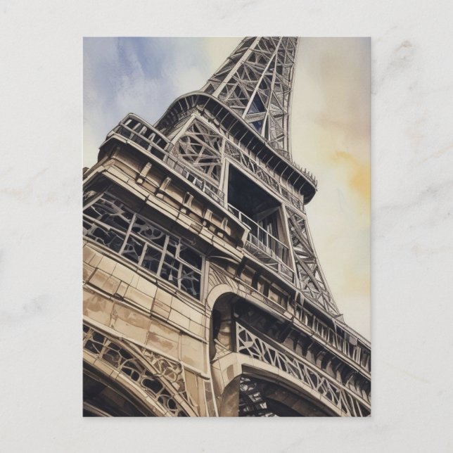 Carte Postale Gros plan Tour Eiffel Paris Love City Travel (Devant)