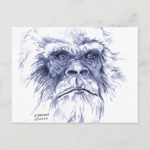 Carte Postale Gros Sasquatch Bleu
