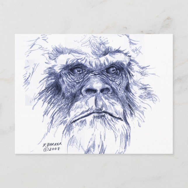 Carte Postale Gros Sasquatch Bleu (Devant)