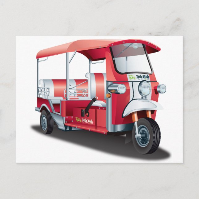 Carte Postale Gros Tuk-Tuk Rouge ! (Devant)