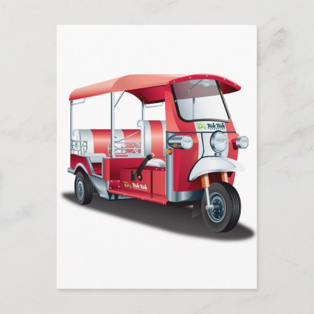 Carte Postale Gros Tuk-Tuk Rouge ! (Devant)
