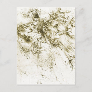 Carte Postale Grotesque Heads Leonardo da Vinci Date : vers 149