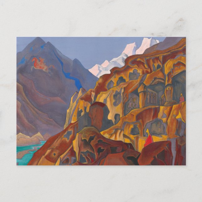 Carte Postale Grottes sacrées, 1932 par Nicholas Roerich (Devant)