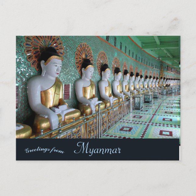 Carte Postale Grottes U Min Thonze Sagaing Hills Mandalay Myanma (Devant)