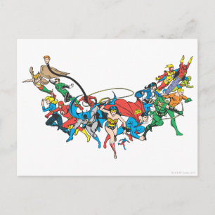 Carte Postale Groupe 2 de la Ligue de la justice de l'Amérique