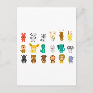 Carte Postale Groupe animal mignon