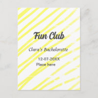 groupe de fête de célibataire Fun Club lignes jaun