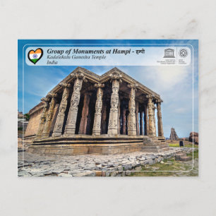 Carte Postale Groupe de monuments à Hampi - Temple Kadalekalu