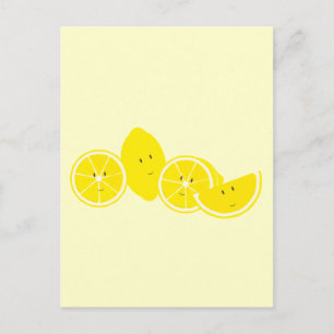 Carte Postale Groupe de personnages au citron souriants