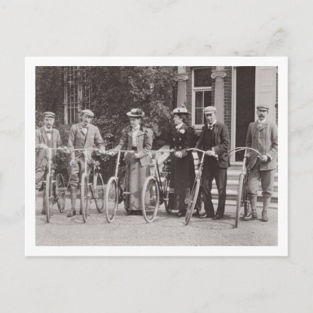 Carte Postale Groupe d'edwardiane bicyclique, early 1900 s (b/w (Devant)