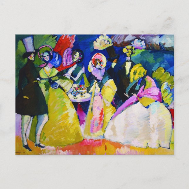 Carte Postale Groupe en Crinolines par Wassily Kandinsky (Devant)