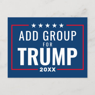 Carte Postale Groupe personnalisé pour Trump 2024 - rouge blanc 
