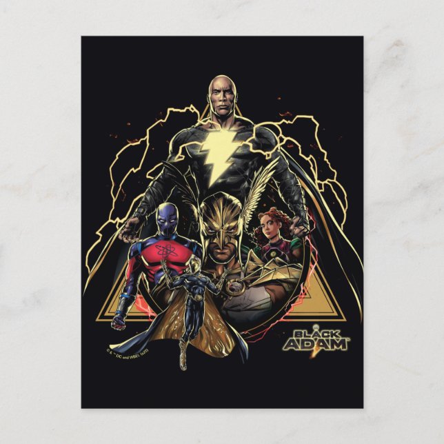 Carte Postale Groupe Triangulaire Graphique de Black Adam (Devant)