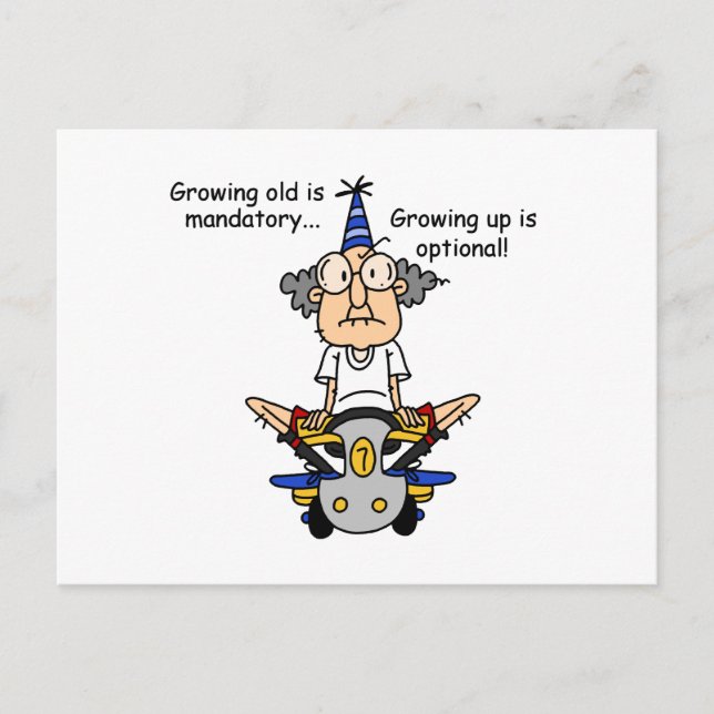 Carte Postale Growing Up est un Humour facultatif (Devant)