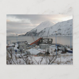 Carte Postale Grue de conteneur détruite par des vents de la for