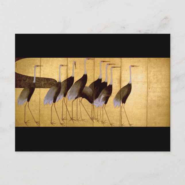 Carte Postale Grue, Ogata Korin Art japonais (Devant)
