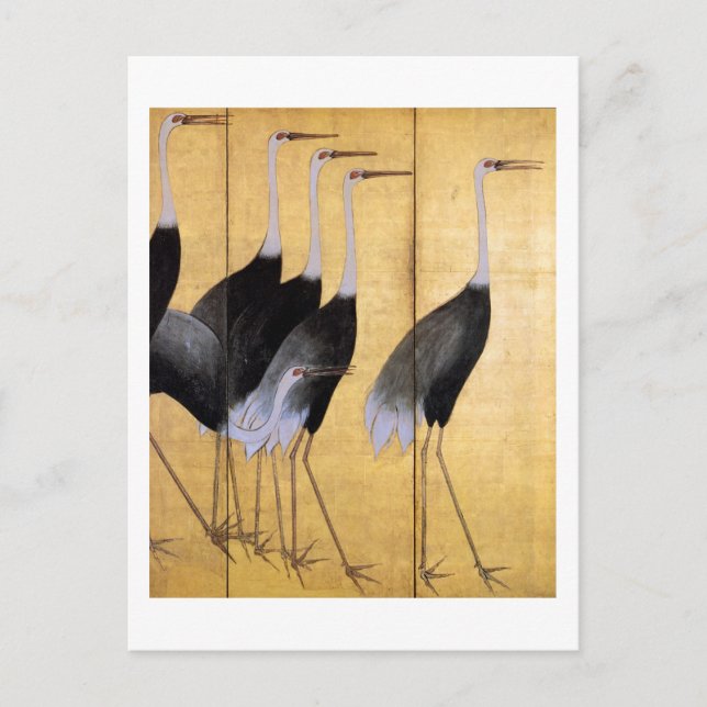 Carte Postale Grue, Ogata Korin Art japonais (Devant)