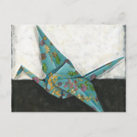 Grue Origami aux motifs floraux