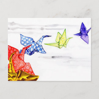 Carte Postale Grues de papier