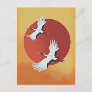 Carte Postale Grues du Japon