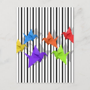Carte Postale Grues en papier