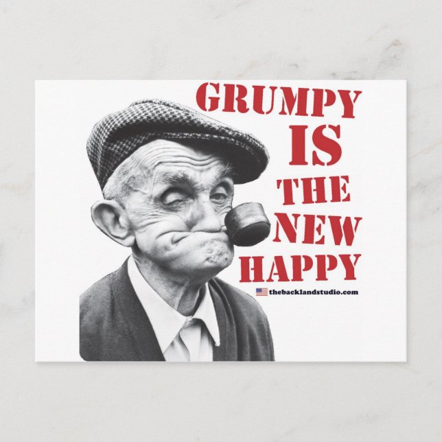 Carte Postale Grumpy est le nouveau heureux (Devant)