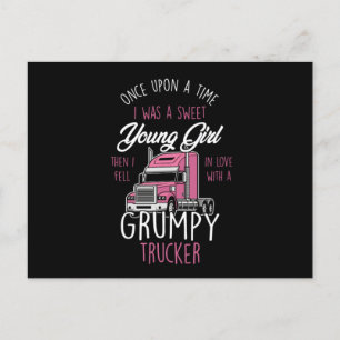 Carte Postale Grumpy Trucker Girl Truck Driver Women Once A Swee