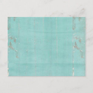 Carte Postale Grunch en bois bleu turquoise