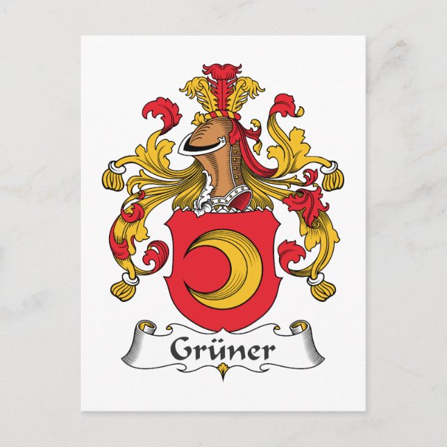 Carte Postale Gruner Family Crest (Devant)