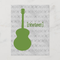 Carte postale Grunge de guitare verte