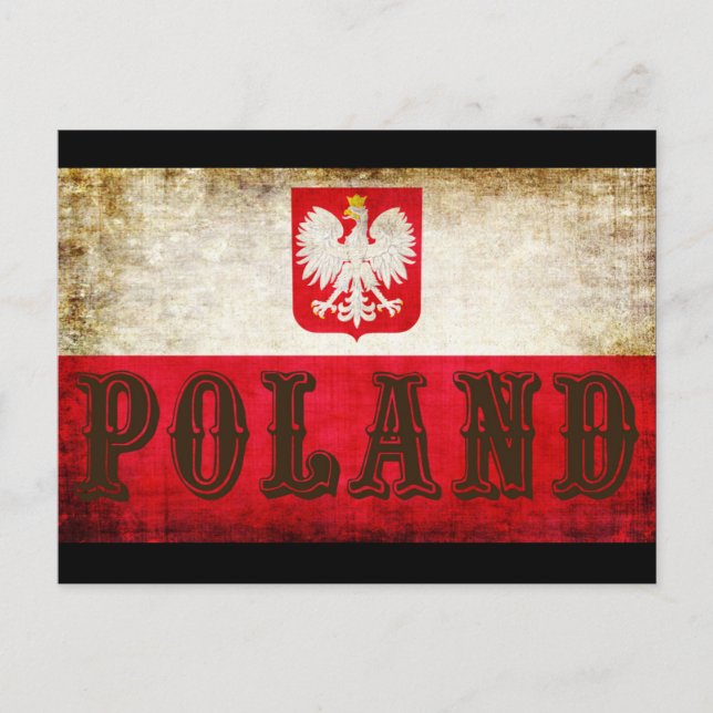 Carte Postale Grunge du drapeau polonais (Devant)