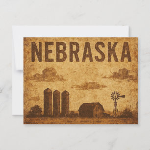 Carte Postale Grunge en détresse Nebraska