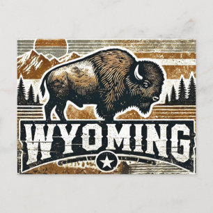 Carte Postale Grunge en détresse Wyoming