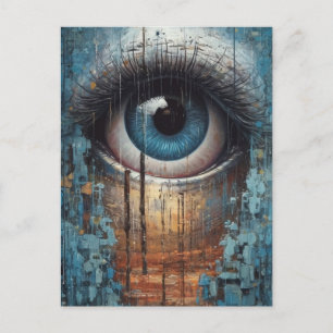 Carte Postale Grunge oculaire bleu