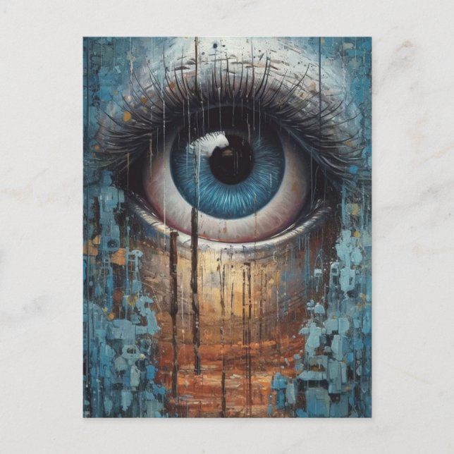 Carte Postale Grunge oculaire bleu (Devant)
