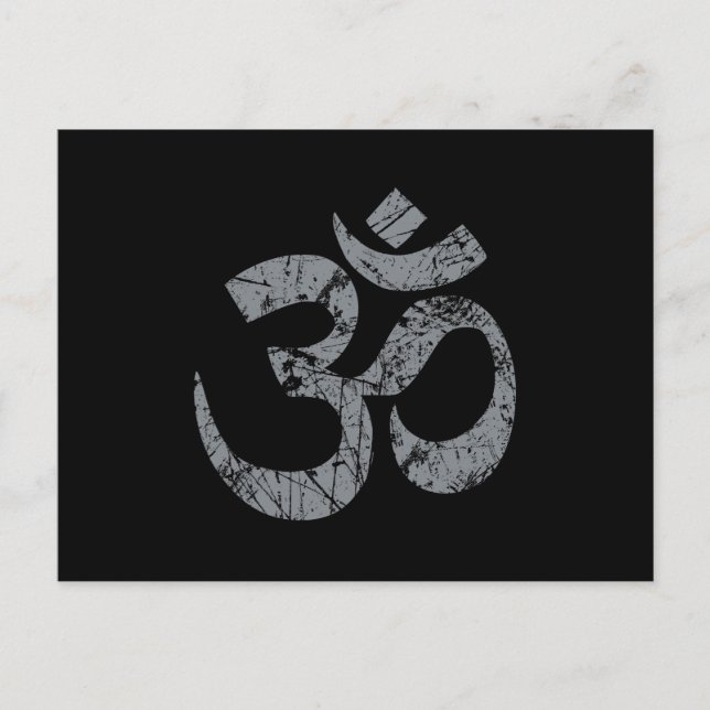 Carte Postale Grunge OM Symbole Spiritualité Yoga (Devant)