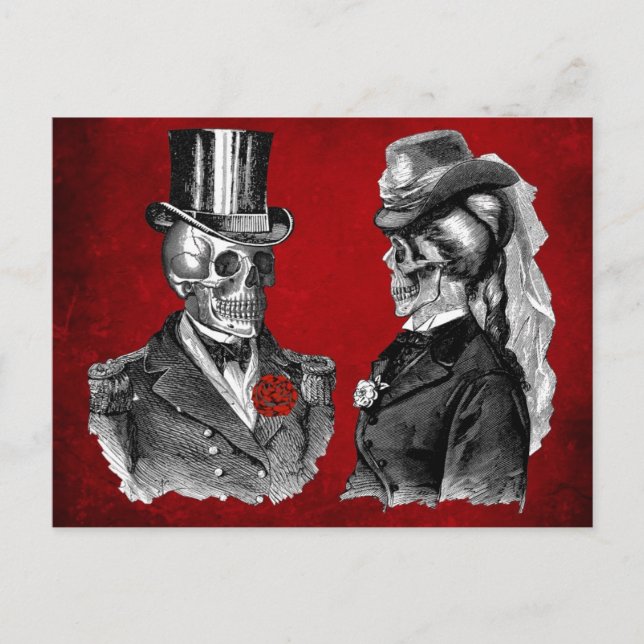 Carte Postale Grunge Skull Skeleton Couple (Devant)