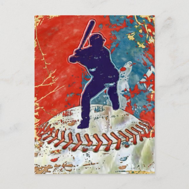 Carte Postale Grunge Style Baseball Design (Devant)