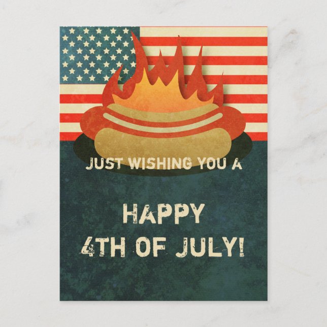 Carte postale Grungy 4 juillet (Devant)