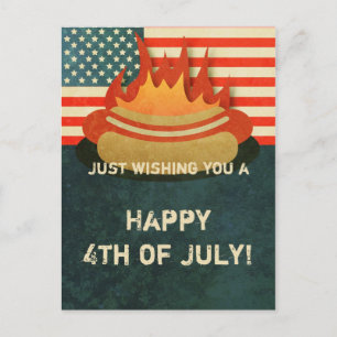 Carte postale Grungy 4 juillet BBQ Party