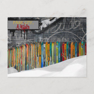 Carte Postale Grungy Skis Park City, Utah Postcard