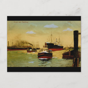 Carte Postale Gruss aus Hambourg, Hafen Vintage