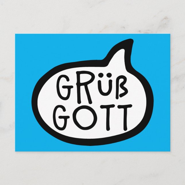 Carte Postale Grüß Gott, Allemand Bavarois Autrichien Bonjour (Devant)
