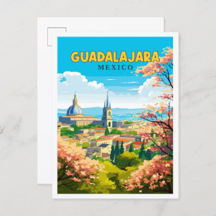 Carte Postale Guadalajara Mexique illustration de voyage vintage