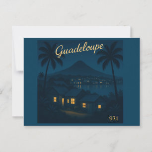 Carte Postale Guadeloupe 971 – Illustration nocturne tropicale