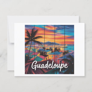 Carte Postale Guadeloupe Coucher de Soleil Tropical Vibrante