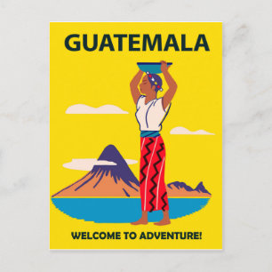 Carte Postale Guatemala, femme en costume folklorique avec assie
