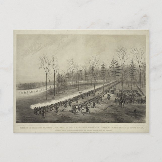 Carte Postale Guerre civile américaine : Bataille de Stone River (Devant)